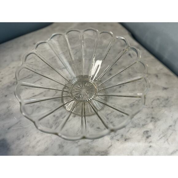 Vintage Colonial Style Paneled Glass Footed Serving Dish Bowl Imperial Glass ? - Picture 6 of 12